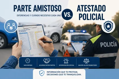 Parte amistoso vs. atestado policial: diferencias y cuándo necesitas cada uno