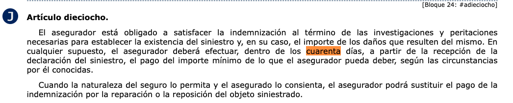https://www.boe.es/buscar/act.php?id=BOE-A-1980-22501
Consulta del Boletín Oficial del Estado (BOE) sobre normativa vigente para indemnizaciones y siniestros